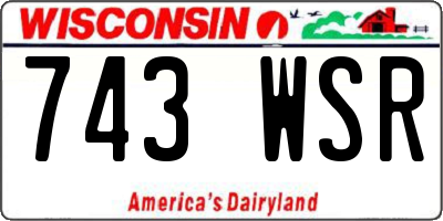 WI license plate 743WSR