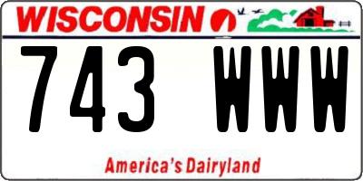 WI license plate 743WWW