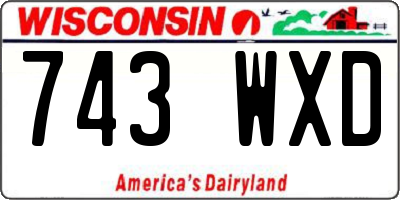 WI license plate 743WXD