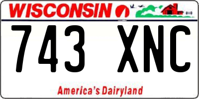 WI license plate 743XNC