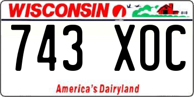 WI license plate 743XOC