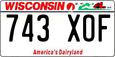 WI license plate 743XOF