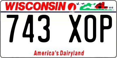 WI license plate 743XOP