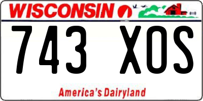 WI license plate 743XOS