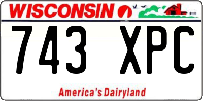 WI license plate 743XPC