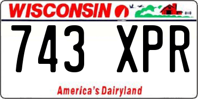 WI license plate 743XPR