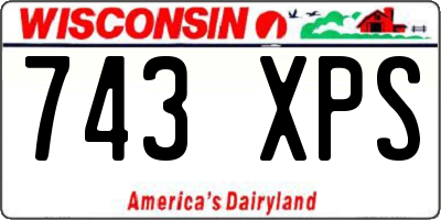 WI license plate 743XPS