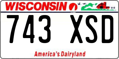WI license plate 743XSD