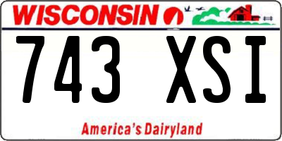 WI license plate 743XSI