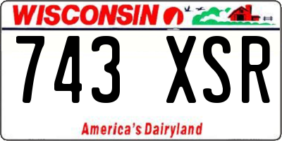 WI license plate 743XSR