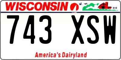 WI license plate 743XSW