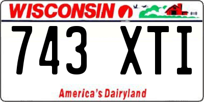 WI license plate 743XTI