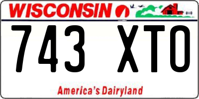 WI license plate 743XTO