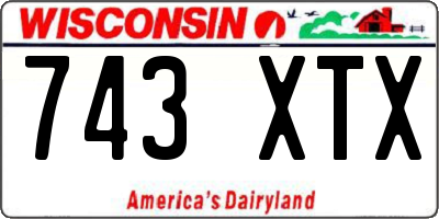 WI license plate 743XTX
