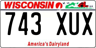 WI license plate 743XUX