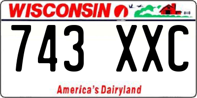 WI license plate 743XXC