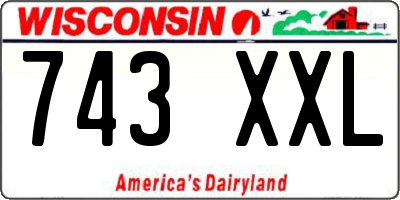 WI license plate 743XXL