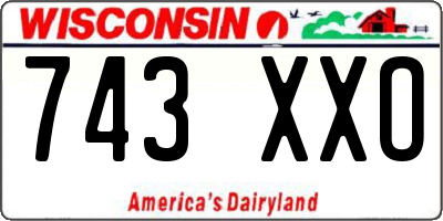 WI license plate 743XXO