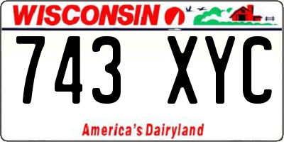 WI license plate 743XYC