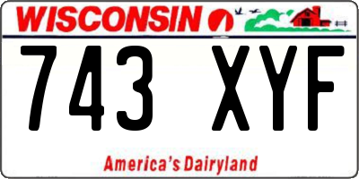 WI license plate 743XYF