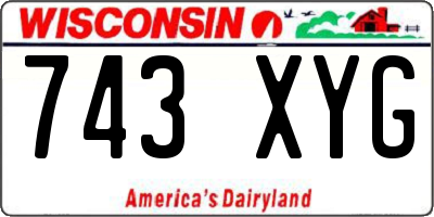 WI license plate 743XYG