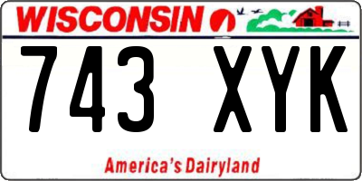 WI license plate 743XYK