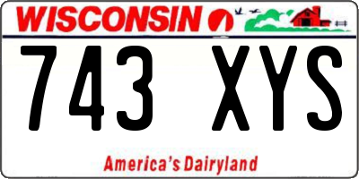WI license plate 743XYS
