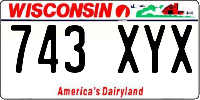 WI license plate 743XYX