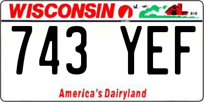 WI license plate 743YEF