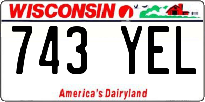 WI license plate 743YEL