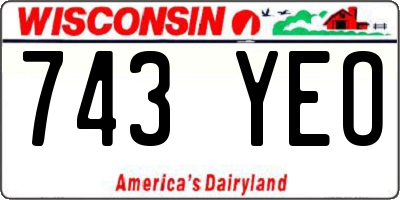WI license plate 743YEO