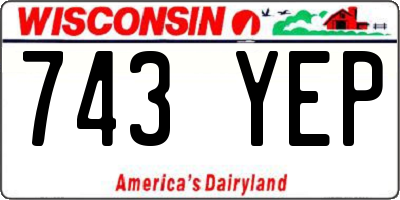 WI license plate 743YEP