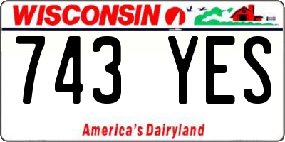 WI license plate 743YES