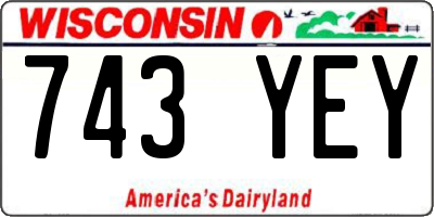 WI license plate 743YEY