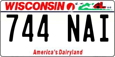 WI license plate 744NAI