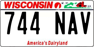 WI license plate 744NAV