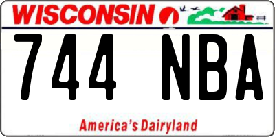 WI license plate 744NBA