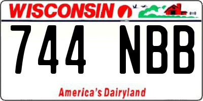 WI license plate 744NBB