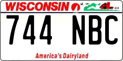 WI license plate 744NBC
