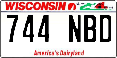 WI license plate 744NBD