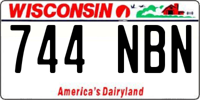 WI license plate 744NBN