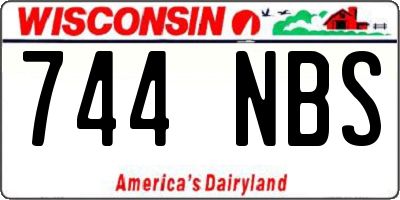 WI license plate 744NBS