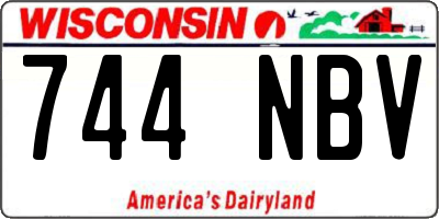 WI license plate 744NBV