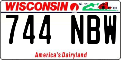 WI license plate 744NBW