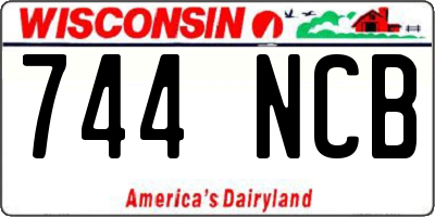 WI license plate 744NCB