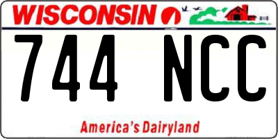 WI license plate 744NCC