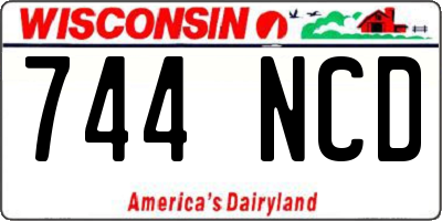 WI license plate 744NCD
