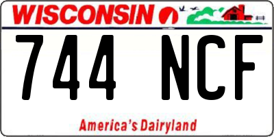 WI license plate 744NCF
