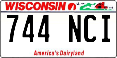 WI license plate 744NCI