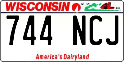 WI license plate 744NCJ